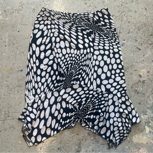 Vintage Y2K Psychedelic Geometric Pop Print Scarf Hem Skirt – Size L